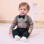 SANMIO Baby Boy Clothes 0-18M Baby Boys Suit 4pcs Baby Boy Dress Clothes Infant Tuxedo Sets - Image 2